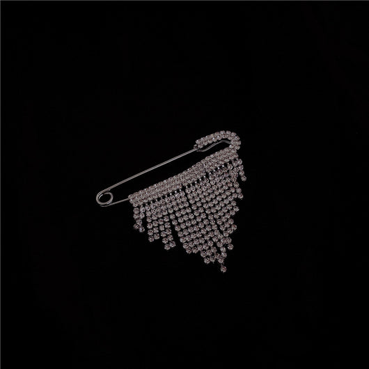 Broche de Diamante Texturizado con Borla y Aguja para Mujer - Image 10