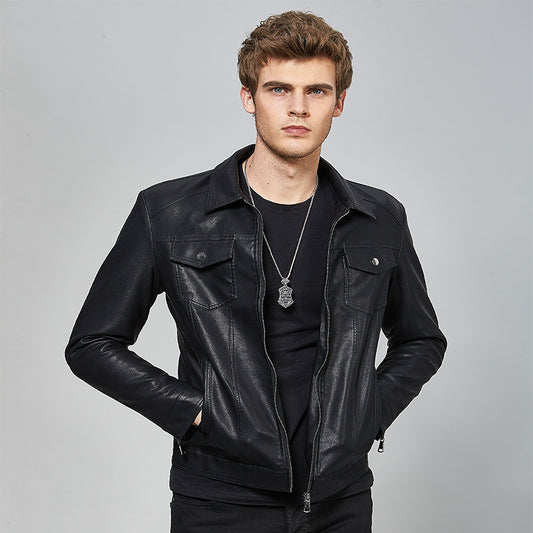 Chaqueta de Cuero para Motocicleta Ouma - Estilo Casual Juvenil