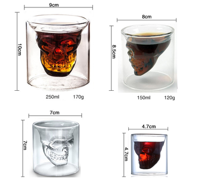 Vaso de Cristal Doble Transparente con Diseño Calavera - Image 27