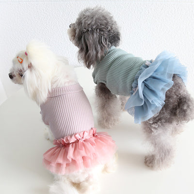 Falda Térmica de Lana Azul Polvo para Mascotas - Image 10