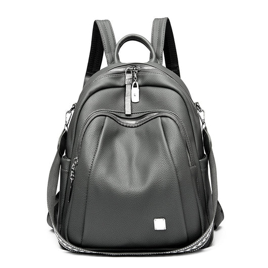 Mochila de Cuero Suave de Gran Capacidad para Estudiantes - Bolsa de Viaje Moderna - Image 4