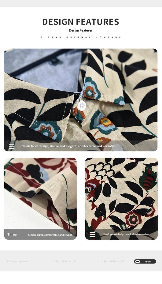 Camisa Casual Hombre Estilo Japonés con Estampado - Image 10