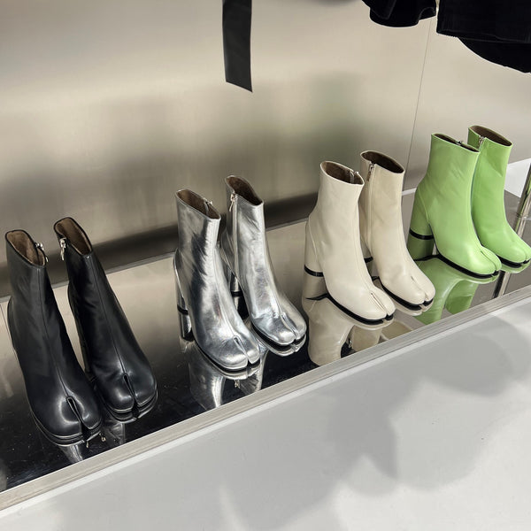 Botas Altas con Tacón Grueso y Punta Abierta para Mujer