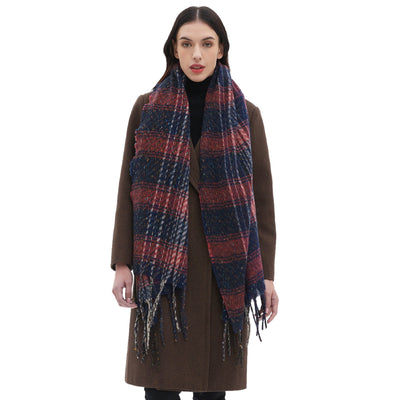 Bufanda de Cuadros Unisex con Flecos Estilo Europeo y Americano - Image 2