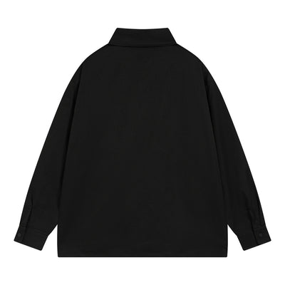 Camisa Gótica Suelta de Manga Larga para Hombre con Bolsillos de Cinta - Image 2