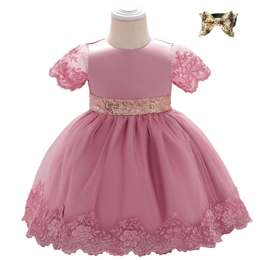 Vestido de Niña de un Año Dama de Honor Floral - Image 3