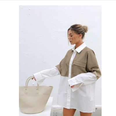 Blusa Manga Larga con Cuello Polo Holgado para Mujer - Image 7