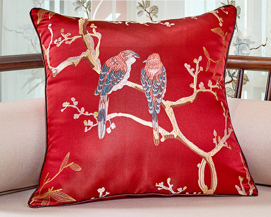 Cojín Decorativo Flores y Pájaros Jacquard para Silla - Image 9