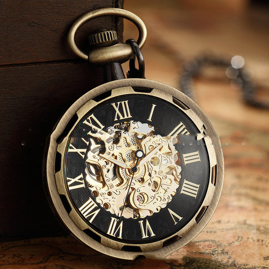 Reloj de Bolsillo Dorado Transparente con Diseño Hueco - Image 21