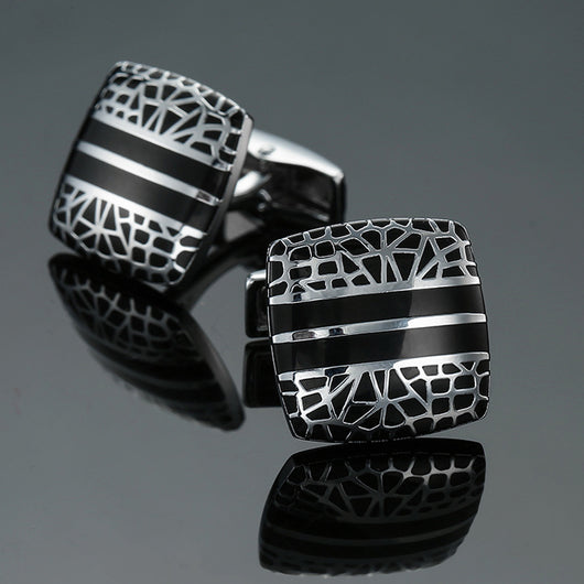 Gemelos Vintage con Patrón Esmaltado - Colección Cube Artesanal - Image 9