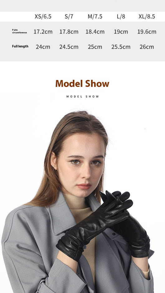 Guantes de Cuero para Motocicleta Invierno Mujer - Abrigo Térmico Reforzado - Image 5