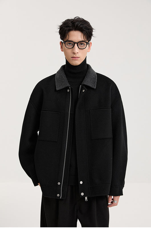 Chaqueta de Lana Doble Faz con Cuello de Lana de Cordero Premium - Image 19