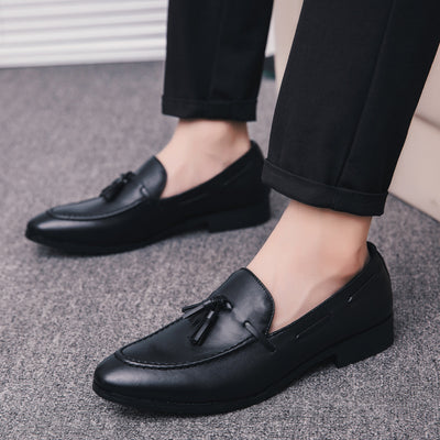 Zapatos Hombre Estilo Coreano Cuero Gamuza Punta Fina Retro - Image 3