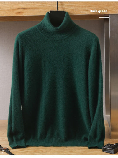 Suéter Pullover de Cuello Alto Holgado en Visón para Hombre - Invierno - Image 24
