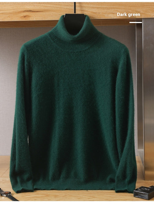 Suéter Pullover de Cuello Alto Holgado en Visón para Hombre - Invierno - Image 24