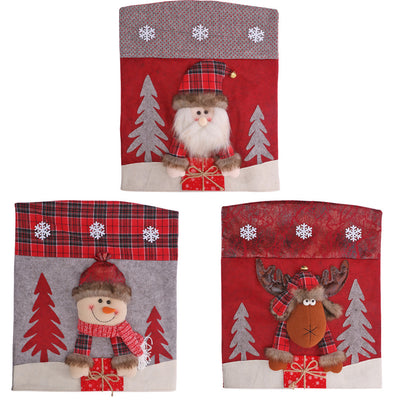 Funda de Silla 3D Navideña con Diseño de Papá Noel y Muñeco de Nieve - Image 5