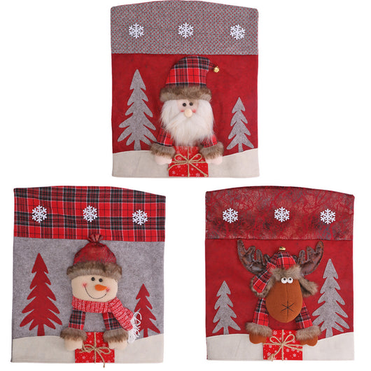 Funda de Silla 3D Navideña con Diseño de Papá Noel y Muñeco de Nieve - Image 5