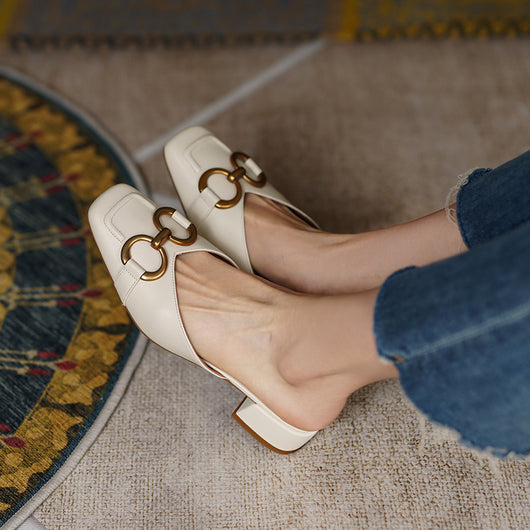 Pantuflas Tipo Mocasín con Tacón Grueso y Detalle Horsebit para Mujer - Image 8