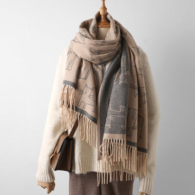 Pashmina Estampada de Protección Solar para Otoño e Invierno - Image 9