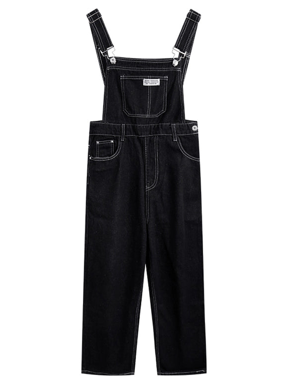 Pantalón Retro Cintura Alta Recto Negro Denim