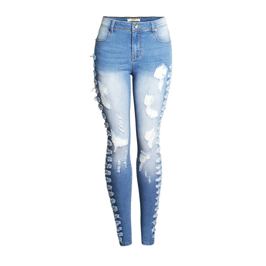 Pantalones Vaqueros Slim Fit Rotos para Mujer con Stretch - Image 11