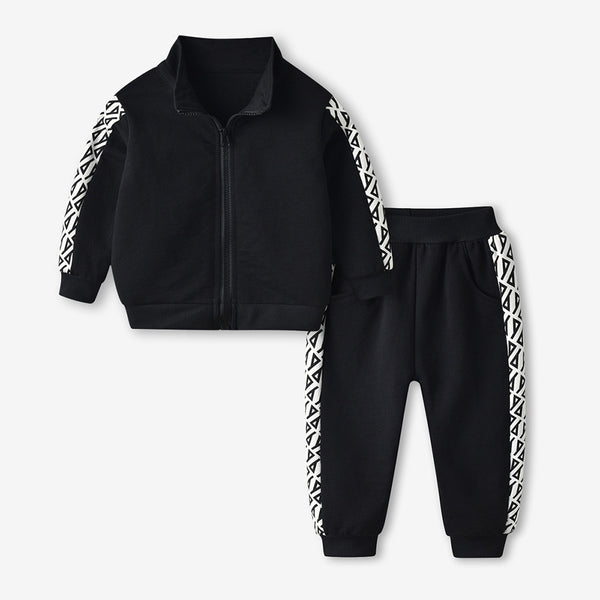 Conjunto Deportivo Infantil Dos Piezas: Sudadera con Cierre y Pantalón Negro - Image 3