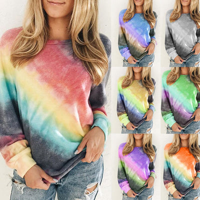 Playera Tie Dye Arcoíris de Manga Larga para Mujer - Image 10