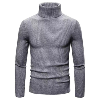 Suéter Cuello Alto Slim Fit en Colores Sólidos para Hombre - Image 11