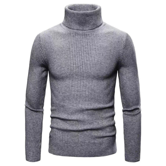 Suéter Cuello Alto Slim Fit en Colores Sólidos para Hombre - Image 11
