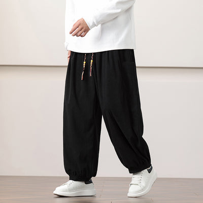 Pantalones Harem de Pana Otoño Estilo Chino para Hombre - Image 4