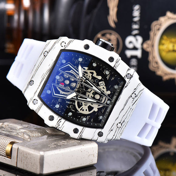 Reloj de Cuarzo Ejecutivo Diseño Barril Hueco con Calendario