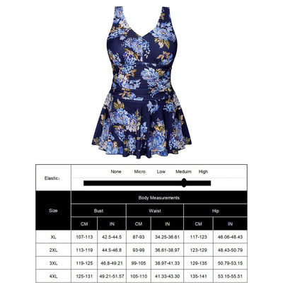 Traje de Baño Talla Grande Estampado sin Mangas para Mujer - Image 15