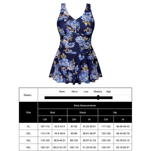 Traje de Baño Talla Grande Estampado sin Mangas para Mujer - Image 15