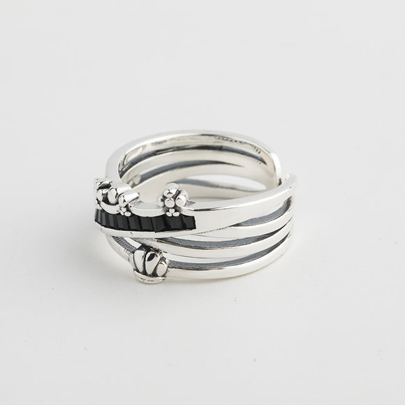 Anillo de Plata Retro Temperamento - Joya Minimalista Clásica