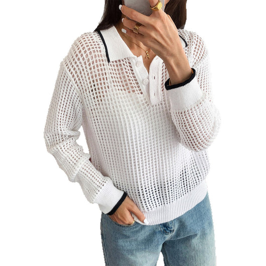 Blusa Larga Calada para Mujer - Diseño Moderno Otoño Invierno - Image 5