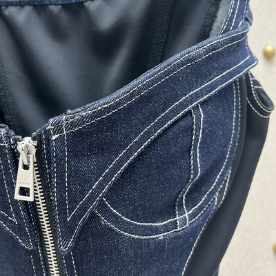 Enterizo Denim Sin Mangas Ajustado para Mujer - Image 15