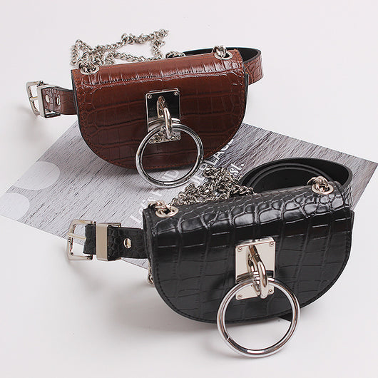 Bolsa Crossbody Semicircular Compacta con Cinturón - Image 10