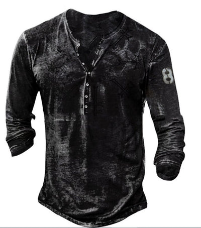 Camiseta Casual de Manga Larga con Estampado Moderno para Hombre - Image 14