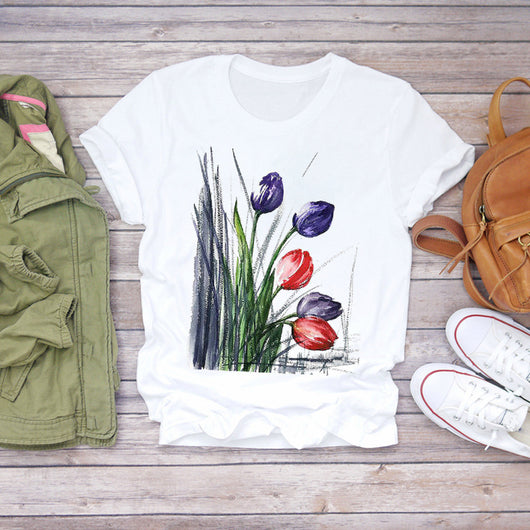 Blusa Estampado Floral Blanca Manga Corta - Image 19