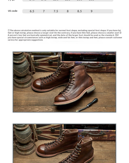 Bota de Trabajo Tipo Militar en Cuero Genuino - Caña Alta para Hombre - Image 11