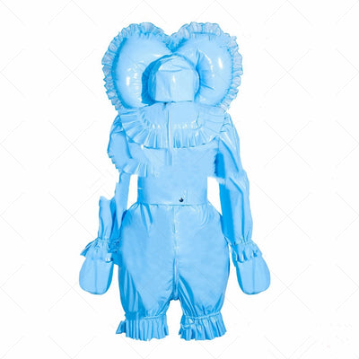 Vestido Doncella Cosplay Azul Cielo con Capucha en Cuero Charol PVC - Image 9
