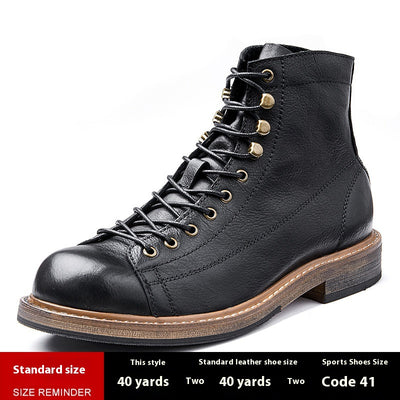 Bota de Trabajo Tipo Militar en Cuero Genuino - Caña Alta para Hombre - Image 8