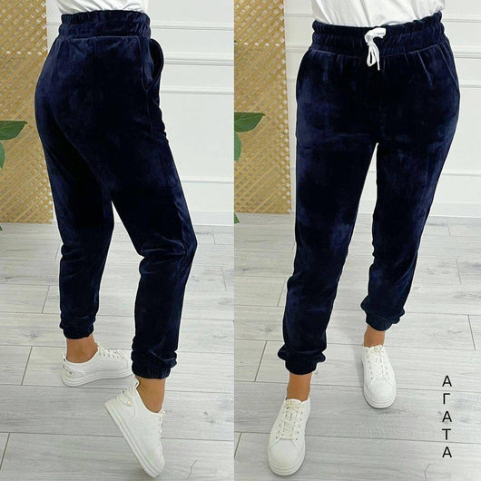 Pantalones Jogger de Terciopelo Estilo Coreano con Cintura Elástica para Mujer - Image 3