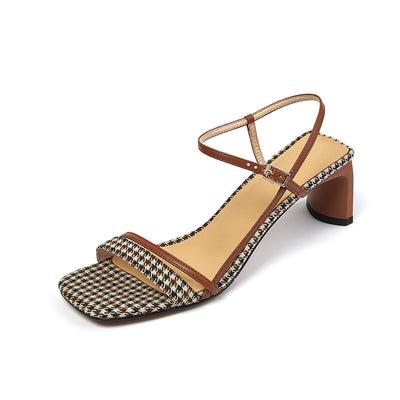 Sandalias Elegantes de Punta Cuadrada con Abertura Frontal - Image 5