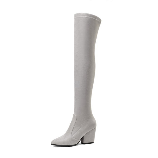 Botas de Invierno con Tacón Grueso y Caña Alta