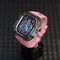Ultra Modification Transparente Case Applicable To Watch Band Negro Rosado 49mm