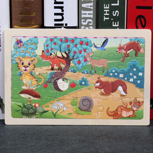 Set de 80 Juguetes Educativos de Madera con Puzzles de Animales - Image 24