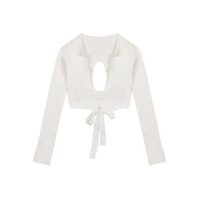 Blusa Tejida Blanca Escote V Mujer - Diseño Sensual y Versátil - Image 5