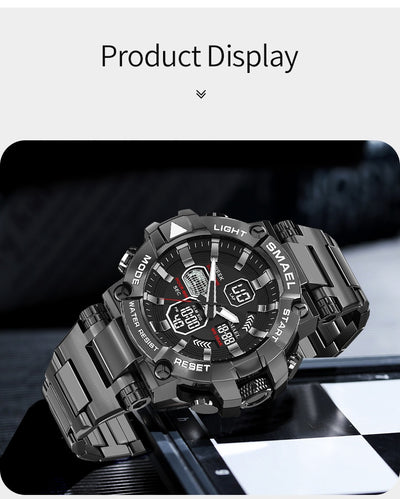 Reloj Deportivo Inteligente de Acero Inoxidable con Doble Pantalla y Luz Nocturna - Image 10