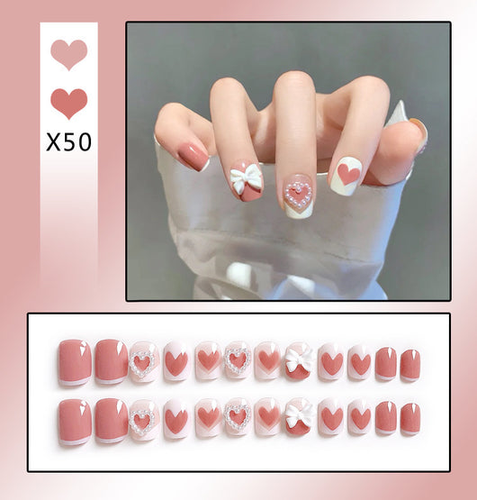 Uñas Postizas Francesas Removibles con Diamantes - Image 17